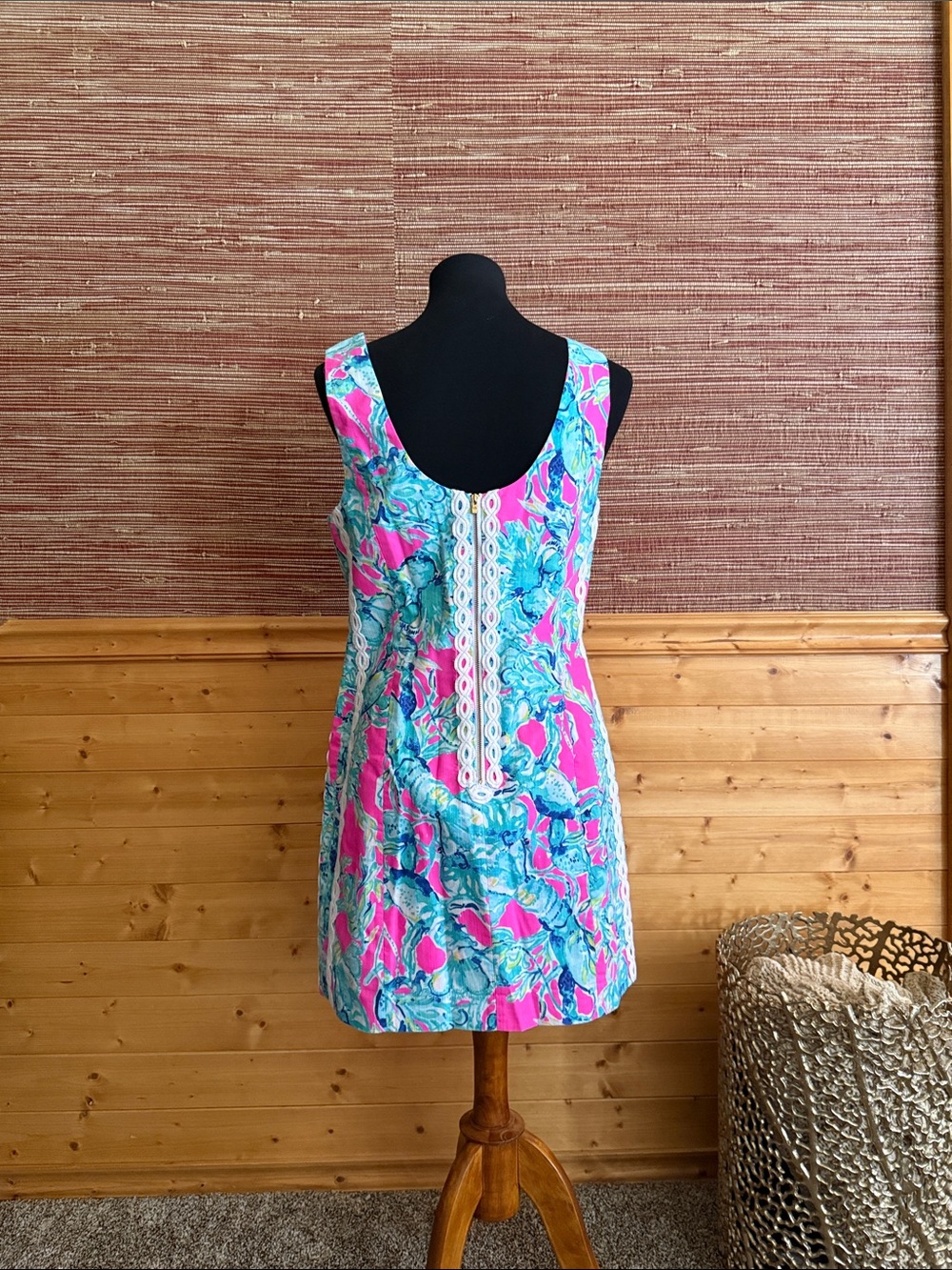 Lilly Pulitzer Pink and Turquoise Sleeveless Dress - Picture 2 of 3